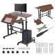 Maclean mobile desk laptop table, black, 80x60cm, 50kg max, adjustable height 67-115cm, MC-124 B