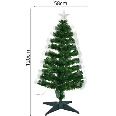 17. DECORATIVE FIBER OPTIC CHRISTMAS TREE WARM WHITE 120CM