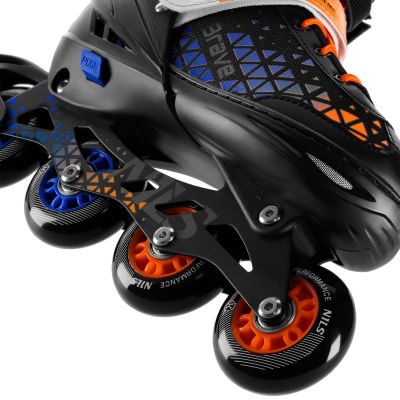 6. NH18190A 4-in-1 BRAVE BLUE-ORANGE ROLLER SKATES SIZE S (29-33) WITH NILS EXTREME HOCKEY BOARD