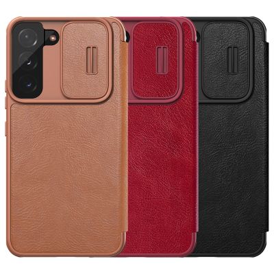 13. Nillkin Qin Leather Pro Case Case for Samsung Galaxy S22+ (S22 Plus) Camera Protector Holster Cover Flip Case Brown