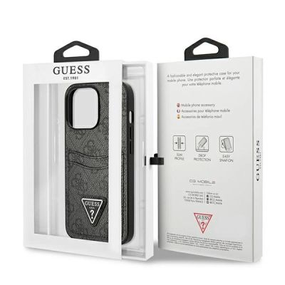 8. Guess GUHCP13LP4TPK iPhone 13 Pro / 13 6.1" black/black hardcase 4G Triangle Logo Cardslot