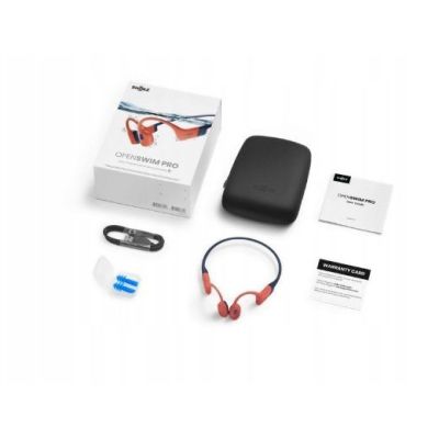 6. Shokz OpenSwim Pro Red Bone Conduction Wireless Headphones