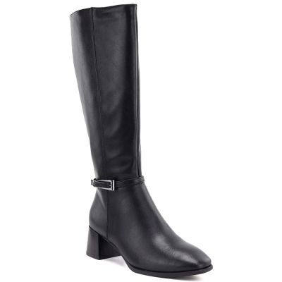10. Black Sergio Leone KZ-31-S women's leather high-heeled boots