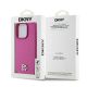 8. DKNY Leather Monogram Pattern Metal Logo MagSafe Case for iPhone 15 Pro - Pink