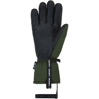 3. VIKING Lars Men's Ski Gloves, Green with Black Leather