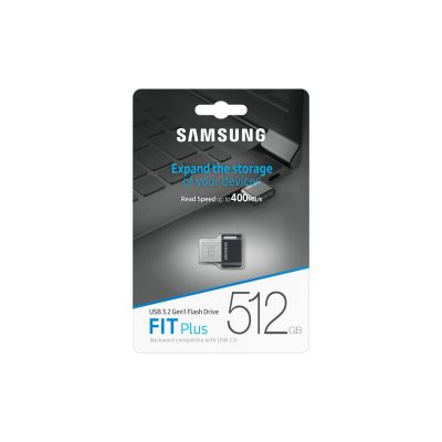 8. Samsung MUF-512AB USB Flash Drive 512GB USB Type-A 3.2 Gen 1 (3.1 Gen 1) Black, Stainless Steel