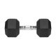 5. HEX 2x15 kg rubber-coated cast iron dumbbells REBEL ACTIVE