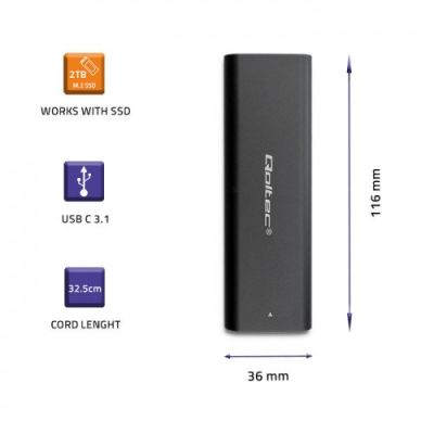3. QOLTEC M.2 SATA SSD CASE | NGFF | USB TYPE C