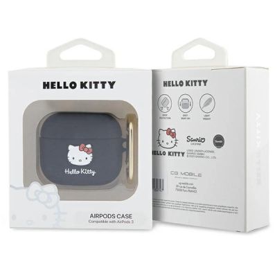 3. Hello Kitty Silicone 3D Kitty Head case for AirPods 3 - black