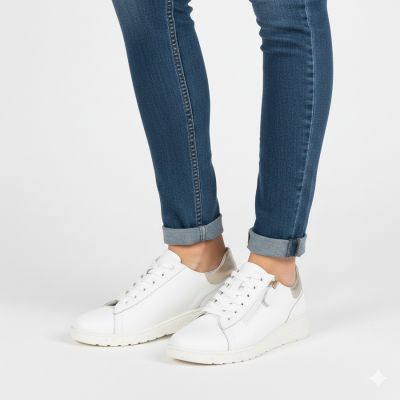 3. Women's white leather sneakers eVento 138