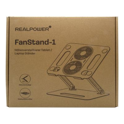 4. RealPower 495562 Laptop Stand Notebook Stand Stainless Steel 43.2 cm (17")