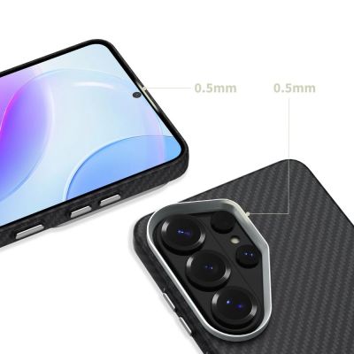 3. Tech-Protect Ion Carbon MagSafe Case for Samsung Galaxy S26 Ultra - Black and Silver