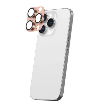 4. AmazingThing Aviation-Grade Alloy Tempered Glass Lens for iPhone 16 Pro / 16 Pro Max Camera Lens - Rose Gold