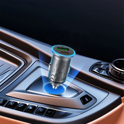 5. Acefast B15 65W USB-A + USB-C Car Charger - Gray
