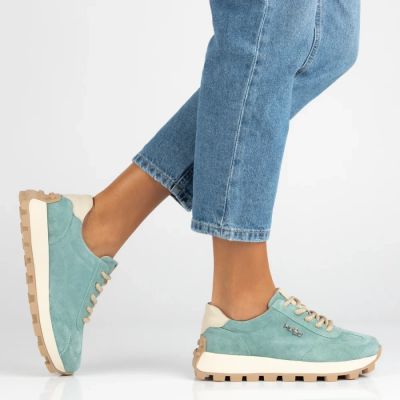 8. Leather platform sneakers in green Filippo DP7498