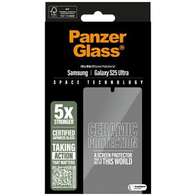 4. PanzerGlass Ultra-Wide Fit Ceramic Glass for Samsung Galaxy S25 Ultra