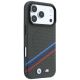 4. BMW M Quadrille Kevlar Print Tricolor Lines & Metal Logo MagSafe Case for iPhone 18 Pro Max / 17 Pro Max - Dark Gray