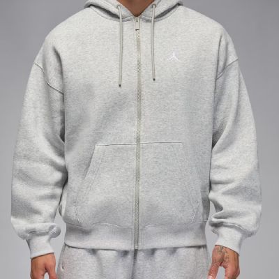 3. Men's Air Jordan Brooklyn Fleece Full-Zip Hoodie Gray - IB7231-050