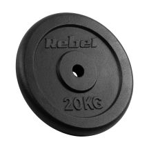 20 kg Cast Iron Weight Plate, 31 mm Bore, Classic Plate, REBEL ACTIVE