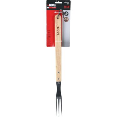16. BBQ FORK 46CM WITH WOODEN HANDLE