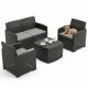 LOUNGE FURNITURE SET: 2 ARMCHAIRS + SOFA + COMO TABLE