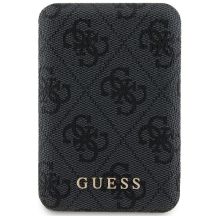 Guess Powerbank inductive 15W GUPB5FP4EMGK 5000mAh black/black 4G Leather Metal Logo MagSafe