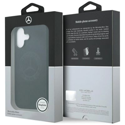 8. Mercedes Leather Vintage Logo MagSafe Case for iPhone 17 - Black