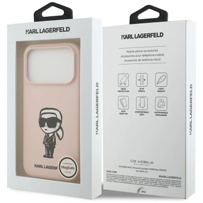 8. Karl Lagerfeld Silicone Karl Sketch & Logo MagSafe Case for iPhone 17 Pro Max - Pink