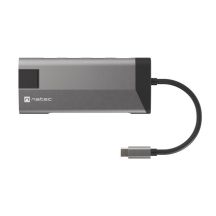 NATEC MULTIPORT ADAPTER FOWLER PLUS USB-C->USB 3.0 3X, HDMI 4K, USB-C PD, RJ45, MICRO SD NMP-1690