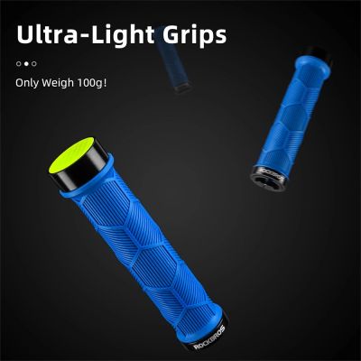 3. Rockbros 40720007003 bicycle grips with reflector - blue