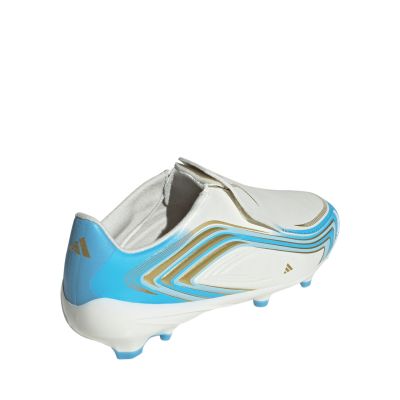 3. Adidas F50 Messi League LL FG Kids' Soccer Shoes White and Blue IH1907