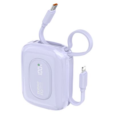 Dudao K32 22.5W 10000 mAh Powerbank with Built-in USB-C/ Lightning Cable - Purple