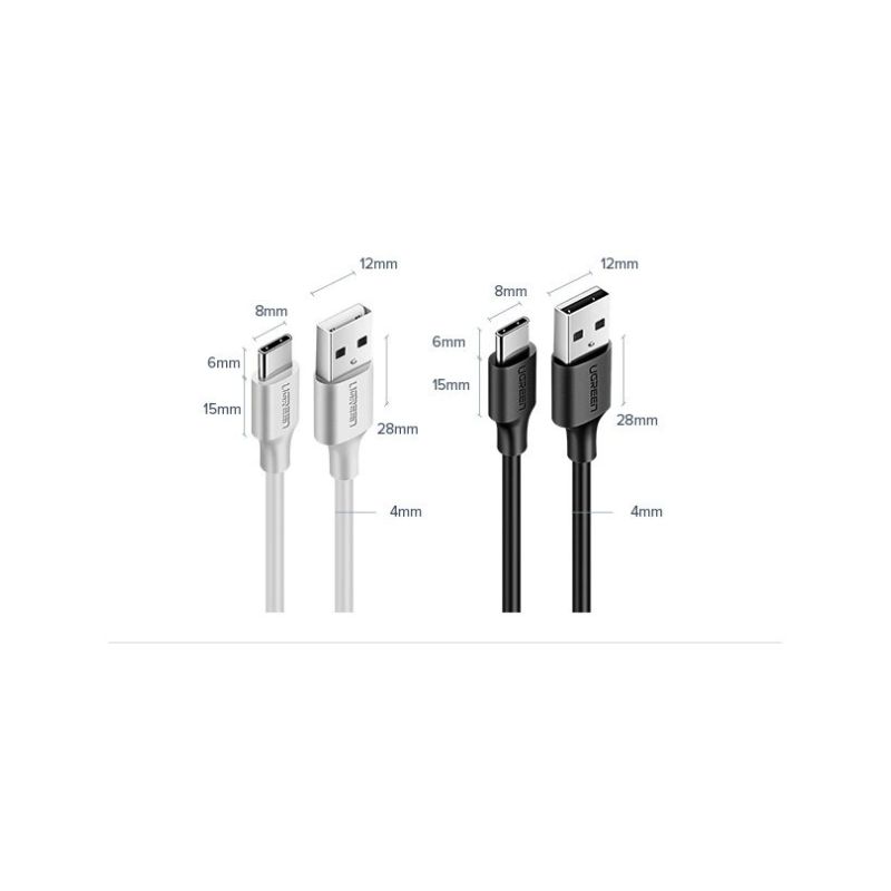 10. Ugreen US287 60115 USB-A / USB-C 2A cable 0.5m - black