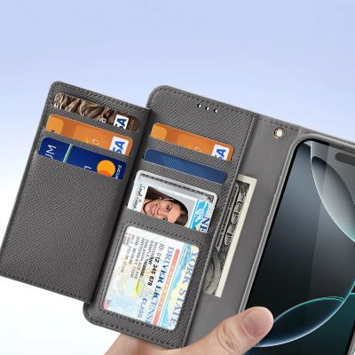7. Dux Ducis Lawa Leather Case for iPhone 16 Pro Max with Detachable Magnetic Wallet - Gray