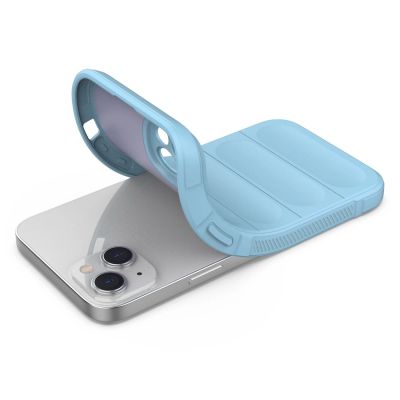 4. Magic Shield Case case for iPhone 14 Plus flexible armored case light blue