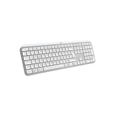 5. Logitech MX Keys S 920-011566 RF Wireless + Bluetooth QWERTZ Keyboard German Aluminum, White