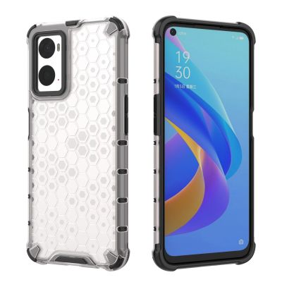 16. Honeycomb case armored cover with gel frame Oppo A76 / Oppo A36 / Realme 9i transparent