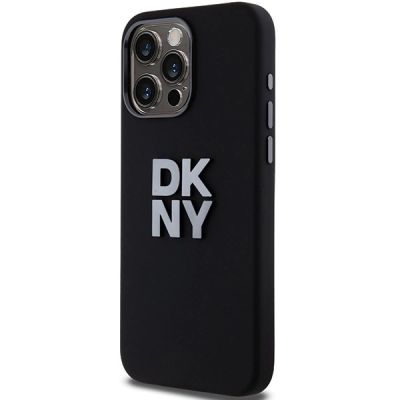 2. DKNY Liquid Silicone Metal Logo iPhone 15 Pro Case - Black