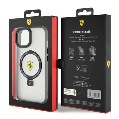 8. Ferrari Ring Stand 2023 Collection MagSafe Case for iPhone 15 Plus / 14 Plus - Transparent