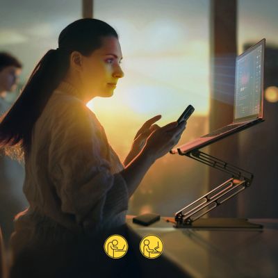 23. Wozinsky WRS-CPY75DSS Aluminum Laptop and Tablet Stand + Free Smartphone Stand - Silver