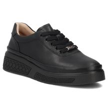 Women's leather wedge shoes, black Filippo DP8326