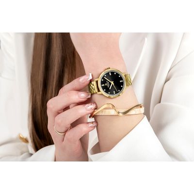 4. Giewont Sapphire Gold Black Women's Watch GW7370-B4