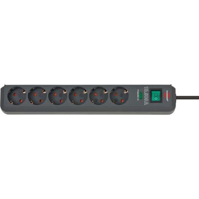 Brennenstuhl Eco-Line Black 6 x power socket 1.5 m