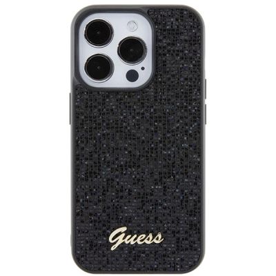 3. Guess Disco Metal Script case for iPhone 15 Pro - black