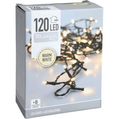 7. CHRISTMAS TREE LIGHTS LIGHT CHAIN 120 LED TIMER WARM WHITE