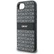 6. DKNY Repeat Texture Pattern with Tonal Stripe case for iPhone 16e - black
