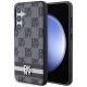 2. DKNY Leather Checkered Mono Pattern & Printed Stripes case for Samsung Galaxy S24+ - black