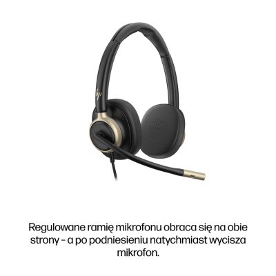 89. HP Poly Mission 825 Stereo USB Wired Headset