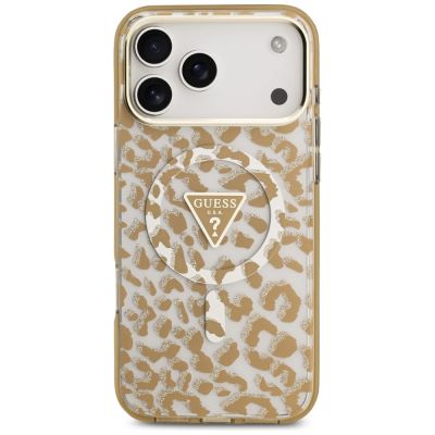 3. Guess Leopard Glitter MagSafe Case for iPhone 17 Pro Max - Brown