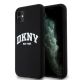 DKNY Liquid Silicone White Printed Logo MagSafe Case for iPhone 11/Xr - Black